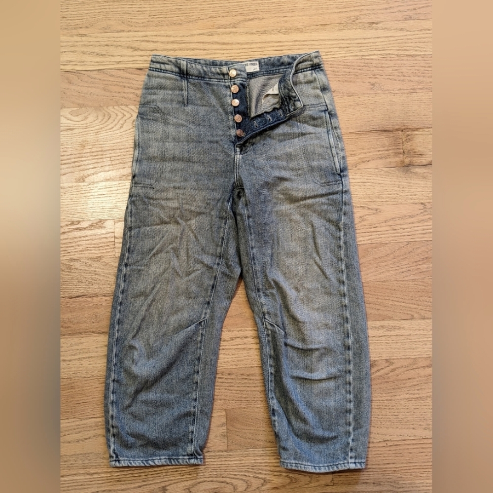 We the Free Faded Denim Barrel Jeans